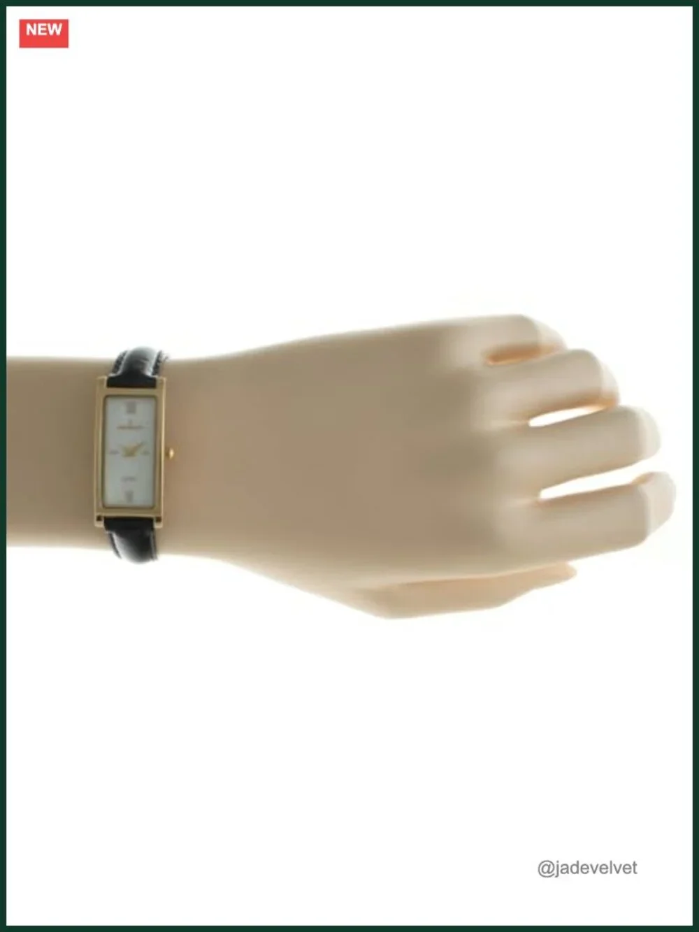 Slim 14K Gold Plated Dress Watch, Mother of Pearl Roman Numeral Leather Strap